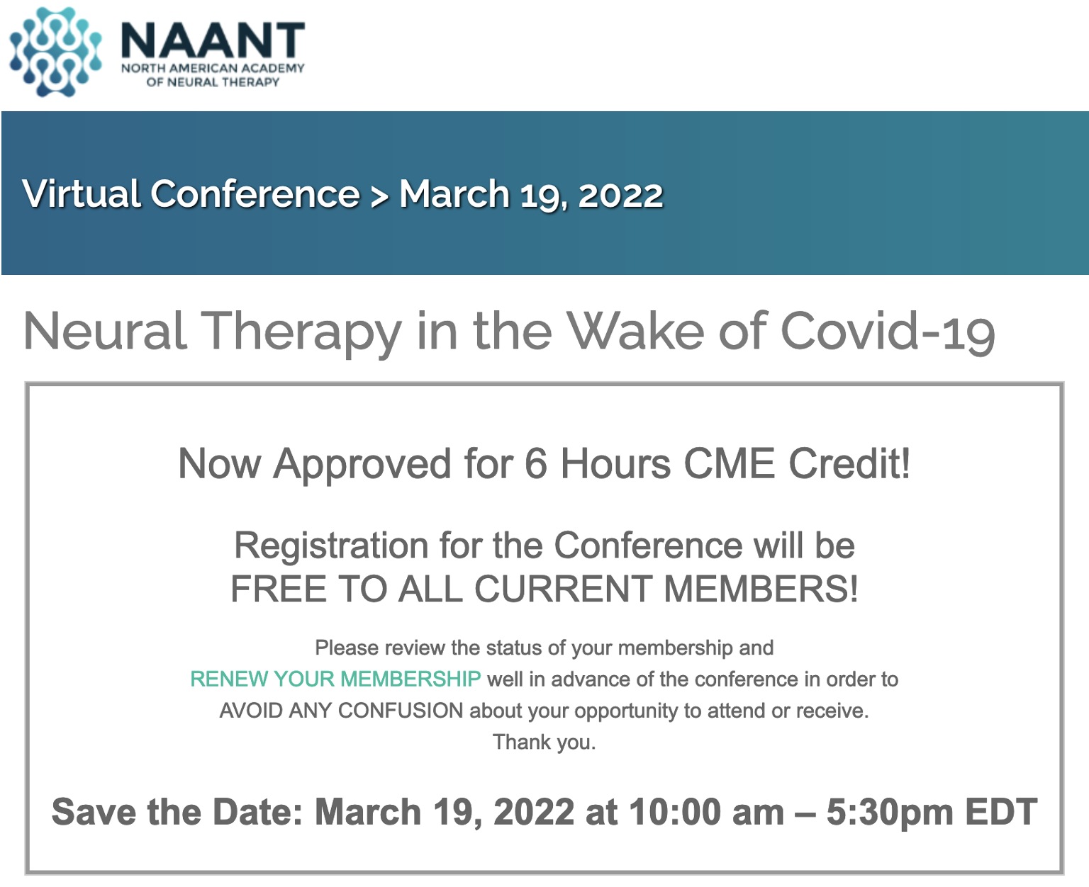 NAANT 2022 COVID CONFERENCE